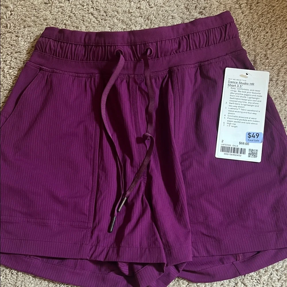 Lululemon Athletica Dark Purple Athletic Shorts - Picture 1 of 5